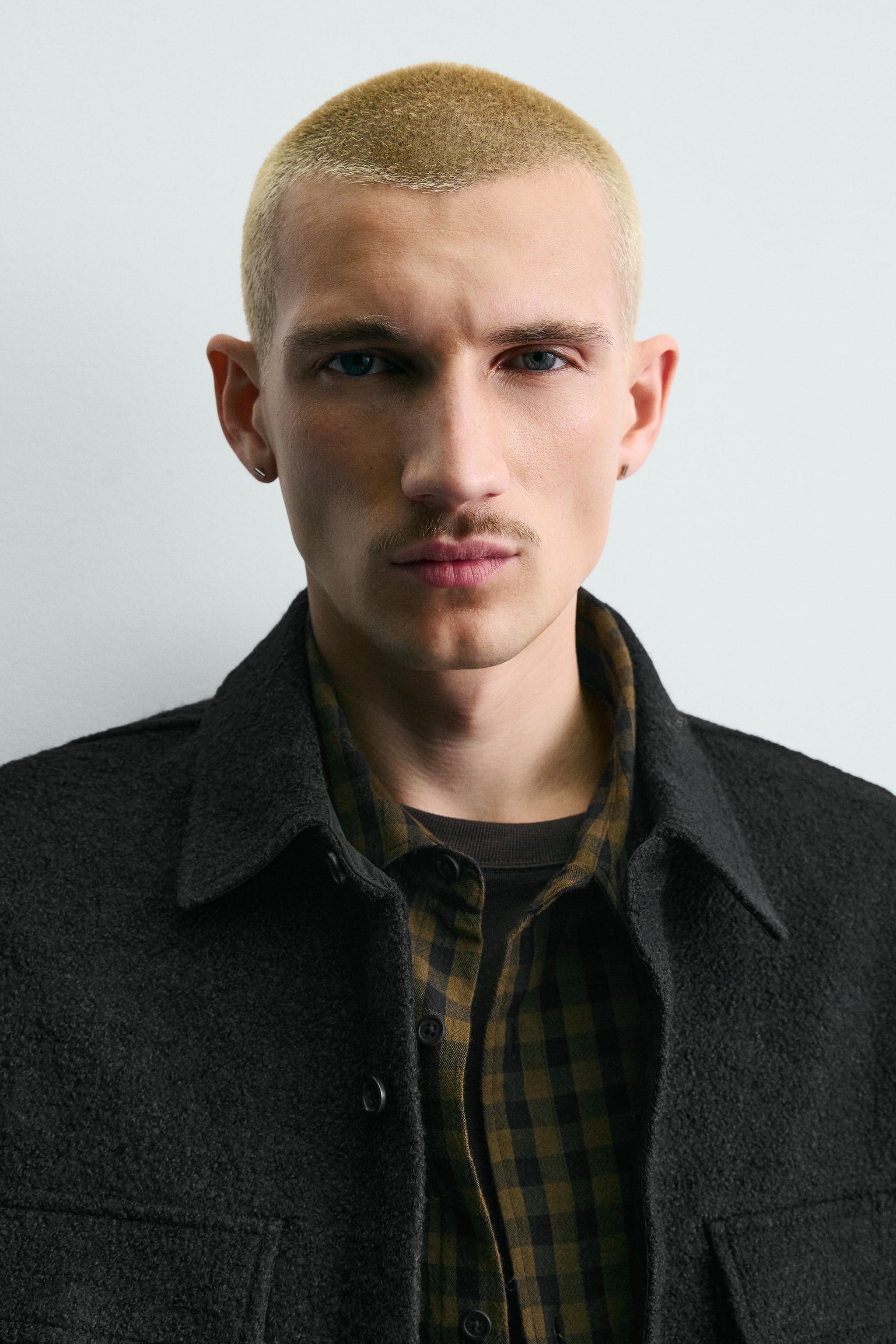 WOOL BLEND TEXTURED OVERSHIRT